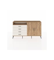 Arges Konsol 3 Raflı 4 Çekmeceli 2 Kapaklı 176x30x99 Çam-Çam/Aytaşı