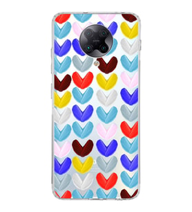 PrintiFy Xiaomi Poco F2 Pro ile Uyumlu 1mm Slim Fit Water Color 1 Baskılı Şeffaf  Kılıf