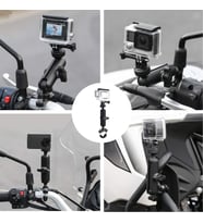 Motosiklet Tutacağı Gidon Tutacağı 360° Ayarlanabilir Evrensel Metal Bisiklet Motosiklet Moto Tutacağı 1/4 Dişli Go Pro Hero 10/9/8/7/6/5/4 Session Max 360 ONE R X için