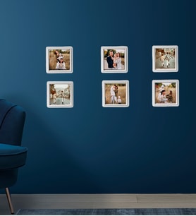 Kişiye Özel 6 Adet 8,5x8.5 Sök Tak Fotoğraflı Beyaz Çerçeve