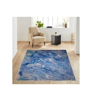 Rovigo Home Dijital Baskı Yıkanabilir Kaymaz Taban Salon Halısı RVG1880-SD010 (Mavi)