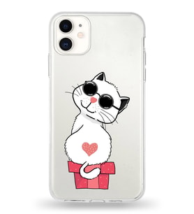 Apple iPhone 11 Uyumlu Kapak Coolcat Tasarımlı Şeffaf Silikon Kılıf