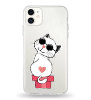 Apple iPhone 11 Uyumlu Kapak Coolcat Tasarımlı Şeffaf Silikon Kılıf