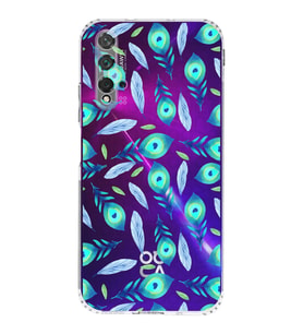 PrintiFy Huawei Nova 5T ile Uyumlu Nazar Boncuğu 3 Baskılı Kamera Korumalı Şeffaf Silikon Kılıf