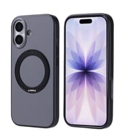 iPhone 17 Kılıf M-Safe Şarj Özellikli Standlı Proton Silikon Kılıf (Siyah)