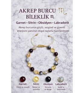 Akrep Burcu Doğaltaş Bileklik