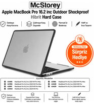 MacBook Pro 16.2 İnç Kılıf A2485 A2780 A2991 A3403 A3186 A3428 A3429 Uyumlu Rugged Armor Shockproof TPU Bumper Sert Kapak Darbe Korumalı Hard Case Şeffaf
