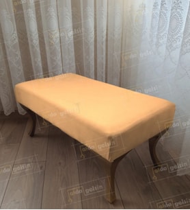 Ayak Ucu Kapı Önü Antre Düz Bench Puf Orta Sehpa Gold Ayak (100*45) (Vizon)