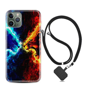 Apple iPhone 11 12 13 14 Pro Max Kılıf Boyun Askılı Silikon Red Blue Leon 1714