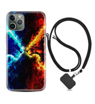 Apple iPhone 11 12 13 14 Pro Max Kılıf Boyun Askılı Silikon Red Blue Leon 1714