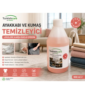 Turkishcare Ayakkabı ve Kumaş Temizleyici 500 ml Koltuk, Döşeme, Kumaş ve Spor Ayakkabı Leke Çıkarıcı
