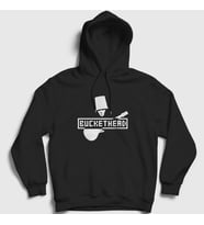 Presmono Unisex Beyaz Logo Buckethead Kapüşonlu Sweatshirt 456569tt (Siyah)