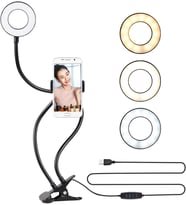 Led Ring Light Youtuber Makyaj Akrobat Led Halka Işık Kuaför, Halka Video ışığı, canlı aramalar için ışık kaynağı Lamba,Telefon Tutuculu stand ışıklı, ışık desteği sarı beyaz gün ışığı JD-01