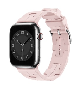 Apple Watch 44/45/46/49mm Kordon Silikon KatKat Kordon 92 2/3/4/5/6/se/7/8/9/10/ (Açık Pembe)