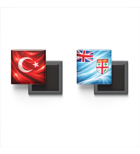 Buzdolap Magnetleri - Fiji Bayrağı ve Türk Bayrağı - 2'li Set Magneti