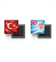 Buzdolap Magnetleri - Fiji Bayrağı ve Türk Bayrağı - 2'li Set Magneti