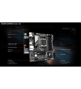 GIGABYTE A620M GAMING X 1.0 A620 DDR5 (Vga Yok) GLan mATX HDMI DP TYP-C M2 AM5 AMD Anakart (Siyah)
