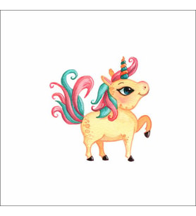 Sarı uncorn Sticker Duvar Sticker 25x25 CM