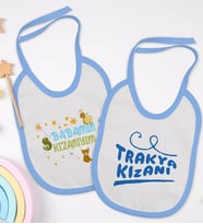 BK Kids Kızan Tasarımlı 2’li Mavi Mama Önlüğü-1