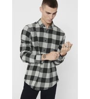 ONLY & SONS ONSGUDMUND ERKEK  KARELİ GÖMLEK (Gri)