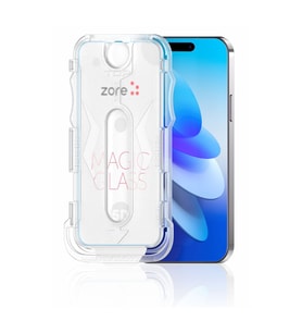 Apple iPhone 12 Pro Max Zore Kolay Uygulama Aparatlı 5D Magic Glass Cam Ekran Koruyucu (Siyah)