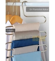 Pantolon Askısı Paslanmaz 5 Katlı Dolap İçi Askılık Krom