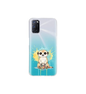 Oppo A72 ile Uyumlu Splash Mirket Tasarımlı Şeffaf Silikon Kılıf