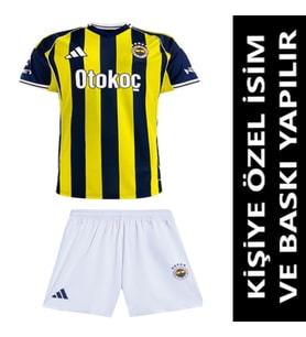 Fenerbahçe Forma 2025/2026 Sezon KİŞİYE ÖZEL İSİM VE NUMARA BASKILI Çocuk Futbol Forması pp15 (Sarı-Lacivert)