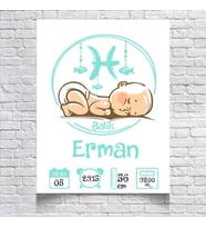 Balık Burcu ve Bebek Temalı Yaş Panosu