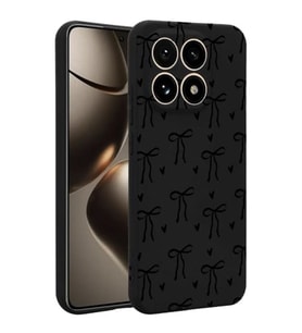 Coverzone Xiaomi M?15T ?le Uyumlu Y�ksek Kalite �zel Tasar?m Kadife ?� Y�zey Silikon Lansman Telefon K?l?f? Kalp Kurdele