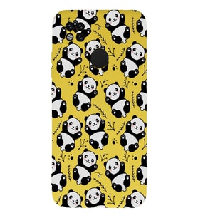 Xiaomi Redmi 10a Uyumlu Lansman Kılıf Panda Tasarımlı İçi Kadife Kapak-Sarı (Şeffaf)