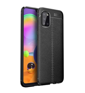 Galaxy A02S Kılıf Zore Niss Deri Desenli Silikon Kılıf (Siyah)