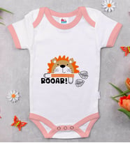 BK Kids Roar Tasarımlı Pembe Bebek Body Zıbın-1