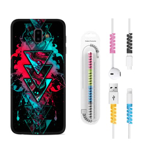Samsung J6 Plus J7 Prime J7 Pro M20 Kılıf Kablo Koruma Spiral Silikon Down 1719