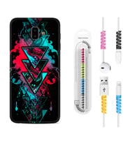 Samsung J6 Plus J7 Prime J7 Pro M20 Kılıf Kablo Koruma Spiral Silikon Down 1719