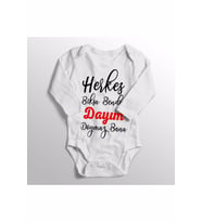 Unisex Bebek Herkes Bıksa Benden Dayım Doymaz Bana Baskılı Zıbını Body