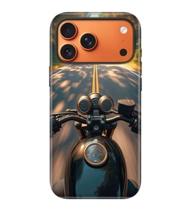 iPhone 17 Pro Max Uyumlu Kılıf Lansman İçi Kadife Temalı Desenli Silikon Motorsiklet