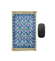 Bursa İpek Turkuaz Dekoratif Küçük Halı Mousepad