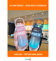 Ergonomik Hafif 1600 ML Tritan Su Matara Sızdırmaz Kapak