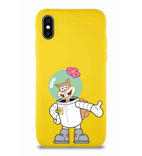 Apple iPhone X Soft Premier Kapak Sandy Tasarımlı Silikon Kılıf - Sarı (Şeffaf)
