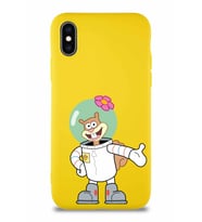 Apple iPhone X Soft Premier Kapak Sandy Tasarımlı Silikon Kılıf - Sarı (Şeffaf)