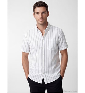 LCWAIKIKI Classic Beyaz Regular Fit Çizgili Erkek Gömlek