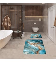 Banyo Halısı Ikili Klozet Takımı Kaymaz Tabanlı Banyo Paspas Takımı (Karışık)