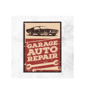 Garage Retro Vintage Ahşap Mdf Tablo