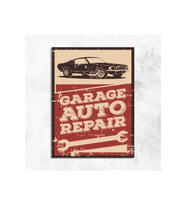 Garage Retro Vintage Ahşap Mdf Tablo