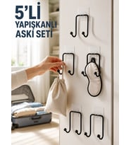 5 Adet Yapışkanlı Askı Çok Amaçlı Mutfak Banyo Düzenleyici Askılık