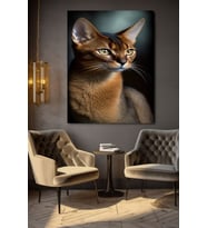 KULAKLARI UZUN VAN KEDİSİ KANVAS TABLO EV DUVAR SALON OFİS DÜKKAN HEDİYELİK DEKARASYON SÜSÜ (Çok Renkli)