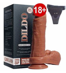 21 cm Ekstra Yumuşak Çift Katmanlı Belden Bağlamalı Realistik Penis