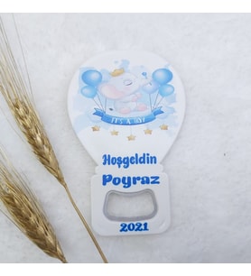 Hayaller Dükkanı 30 Adet Fil Baskılı Balon Açacak Magnet 11x7 Cm Uv Kız Bebek Magnetleri Bebek Şekeri