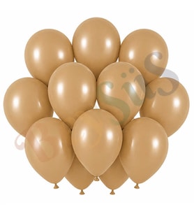 Çöl Kumu Renk Lateks Retro Balon (30 cm) - 12 Adet